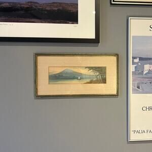 Rare Pre-War Original Japanese Watercolor Mtn Fuji - S. Niimo 1920s-1930s